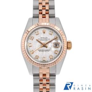 ロレックス デイトジャスト 10Pダイヤ 179173NG ホワイトシェル Z番 レディース 中古 腕時計 ROLEX - ロレックス デイトジャスト 10Pダイヤ 179173NG ホワイト