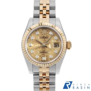 ロレックス デイトジャスト 10Pダイヤ 179173G メテオライト D番 レディース 中古 腕時計 ROLEX - ロレックス デイトジャスト 10Pダイヤ 179173G メテオライト D