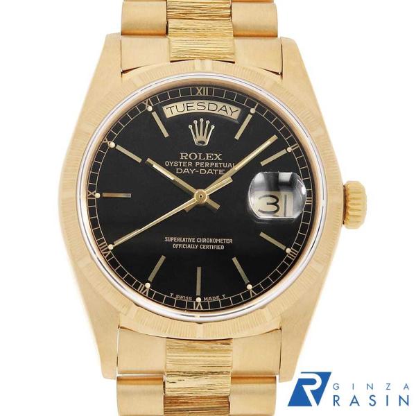 ロレックス デイデイト バーク 18078 ブラック バー 88番 中古 メンズ 腕時計 16F4R...