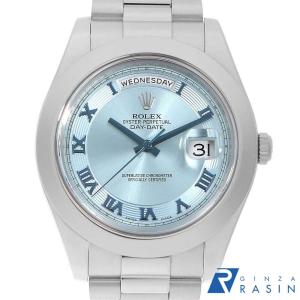 ロレックス デイデイトII 218206 アイスブルー ローマ V番 中古 メンズ 腕時計 1N1PROAU0002