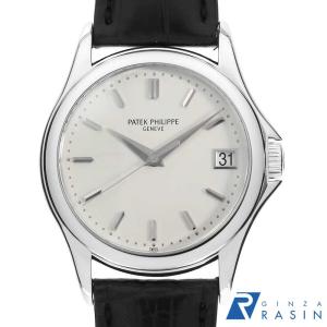 パテックフィリップ カラトラバ 新品ベルト 3944G-001 ホワイト レディース 腕時計 クォーツ 中古 銀蔵 PATEK PHILIPPE - パテックフィリップ カラトラバ 新品ベルト 3944G
