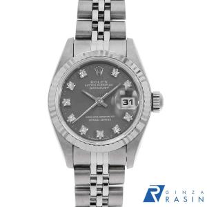 ROLEX ロレックス 179174NG デイトジャスト 10P ダイヤモンド 腕時計 SS SS K18WG レディース [中古] ROLEX - ROLEX ロレックス 179174G デイトジャスト 10P ダイヤモンド