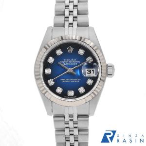 ロレックス デイトジャスト ベゼルダイヤ 279384RBR グレー ローマ 5列 ジュビリーブレス ランダム番 レディース 中古 腕時計 279384RBR グレー ROLEX（ロレックス）デイトジャスト ベゼルダイヤ
