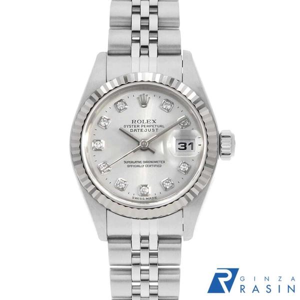 ロレックス デイトジャスト 10Pダイヤ 79174G シルバー A番 中古 レディース 腕時計 0...