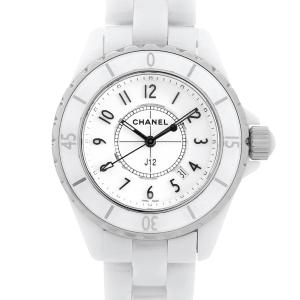シャネル CHANEL H2181 J12 白セラミック 11Pダイヤ PGベゼル クォーツ レディース _939016 CHANEL - シャネル CHANEL H2181 J12 白セラミック 11Pダイヤ PGベゼル