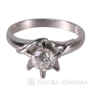 【ジュエリー】 Pt900×ダイヤモンド 立て爪 リング 指輪 #11.5号 【中古】｜ginzaxiaoma