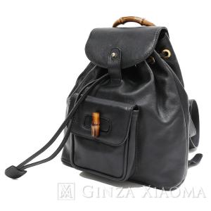 【中古】 GUCCI グッチ バンブーリュック レザー ブラック リュック｜ginzaxiaoma