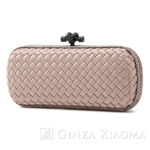 【中古】 Bottega Veneta ボッテガヴェネタ サテンメッシュ 口金パーティーバッグ ベージュ クラッチ・セカンドバッグ イブニングバッグ｜ginzaxiaoma