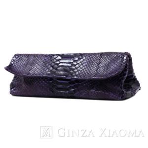 【中古】 Bottega Veneta ボッテガヴェネタ クラッチバッグ  パープル パイソン クラッチ・セカンドバッグ｜ginzaxiaoma