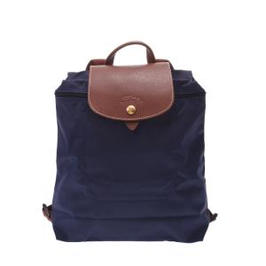 Longchamp ロンシャン ル プリアージュ バックパック ネイビー/茶 ゴールド金具 L1699089556 レディース ナイロン レザー リュック・デイパック 新品 銀蔵｜ginzo1116