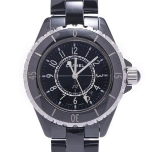 CHANEL シャネル J12 33mm H0682 レディース 黒セラミック/SS 腕時計 クオーツ 黒文字盤 ABランク 中古 銀蔵｜ginzo1116