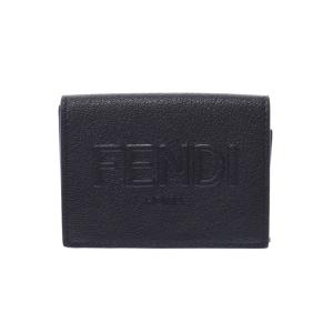 FENDI フェンディ マイクロ コンパクトウォレット 黒 7M0280 ユニセックス レザー 三つ折り財布 未使用 銀蔵｜ginzo1116