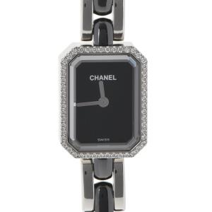 CHANEL シャネル プルミエール ベゼルダイヤ H2163 レディース SS/黒セラミック 腕時計 クオーツ 黒文字盤 Aランク 中古 銀蔵｜ginzo1116