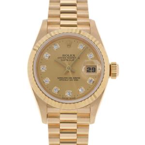 ROLEX ロレックス デイトジャスト 10Pダイヤ 69178G レディース YG 腕時計 自動巻き シャンパン文字盤 Aランク 中古 銀蔵｜ginzo1116