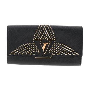 LOUIS VUITTON ルイヴィトン ポルトフォイユ カプシーヌ スタッズ ブラック M63954 レディース トリヨンレザー 長財布 Aランク 中古 銀蔵｜ginzo1116