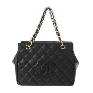 CHANEL シャネル PTT プチタイムレストート ブラック ゴールド金具 レディース キャビアスキン ハンドバッグ Aランク 中古 銀蔵｜ginzo1116