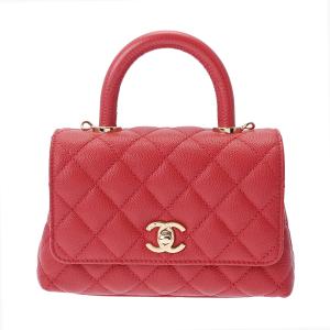 CHANEL シャネル マトラッセ トップハンドル XXS 2WAY 赤 ゴールド金具 AS2215 レディース キャビアスキン ハンドバッグ Aランク 中古 銀蔵｜ginzo1116