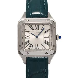 CARTIER カルティエ サントス デュモン SM WSSA0023 レディース SS/革 腕時計 クオーツ シルバー文字盤 Aランク 中古 銀蔵｜ginzo1116