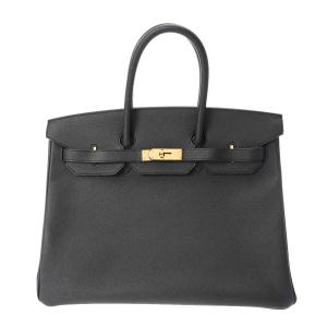 HERMES エルメス バーキン 35 黒 ゴールド金具 - A刻印(2017年頃) ユニセックス ヴォーエプソン ハンドバッグ Aランク 中古 銀蔵｜ginzo1116