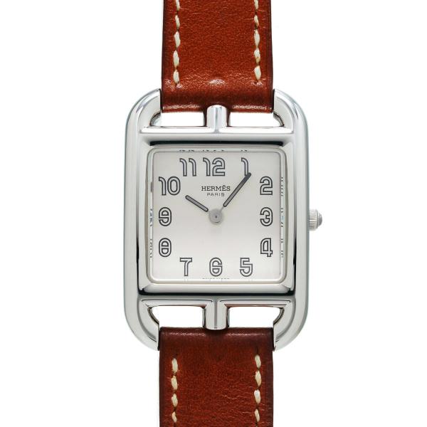 HERMES エルメス ケープコッド ドゥブルトゥール CC1.210 レディース SS/革 腕時計...