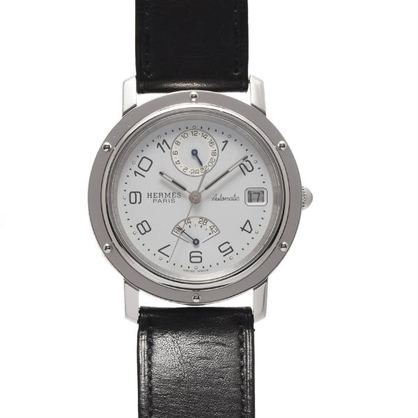 HERMES クリッパー パワーリザーブ ドゥブルトゥール CL5.710 メンズ SS/革 腕時計...