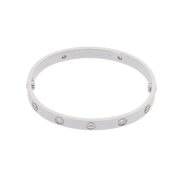 CARTIER カルティエ ラブブレスレット ハーフダイヤ #16 新型 レディース K18ホワイト...