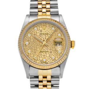 ROLEX 【保証書付】デイトジャスト 16233 YG SS W番 自動巻き 腕時計  