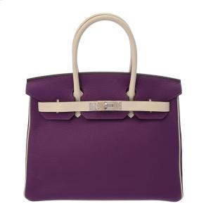 HERMES エルメス バーキン 30 SPオーダー アネモネ/クレ C刻印(2018年頃) レディース トゴ ハンドバッグ ABランク 中古 銀蔵