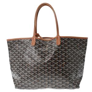 GOYARD ゴヤール サンルイ PM 黒/茶 ユニセックス PVC/レザー トートバッグ ABランク 中古 銀蔵｜ginzo1116