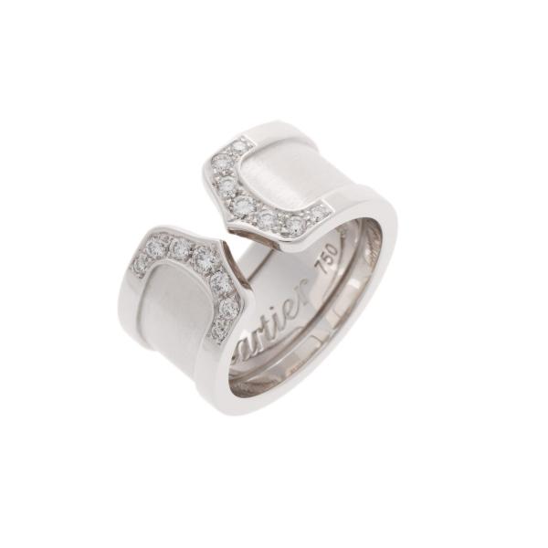 CARTIER カルティエ 2Cリング LM ダイヤ #50 9.5号 レディース K18ホワイトゴ...