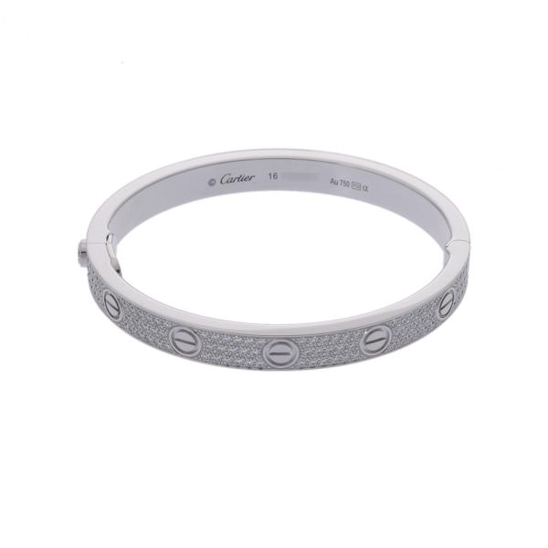 CARTIER カルティエ ラブブレス クラシック パヴェダイヤ #16 レディース K18ホワイト...