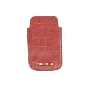 ミュウミュウ・MIUMIU iPhoneケース サーモンピンク カーフ(中古)◇　｜ginzo1116