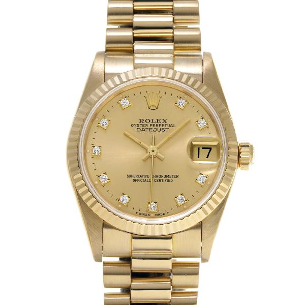 中古 ロレックス ROLEX デイトジャスト 68278G R番(1987年頃製造) シャンパン/ダ...