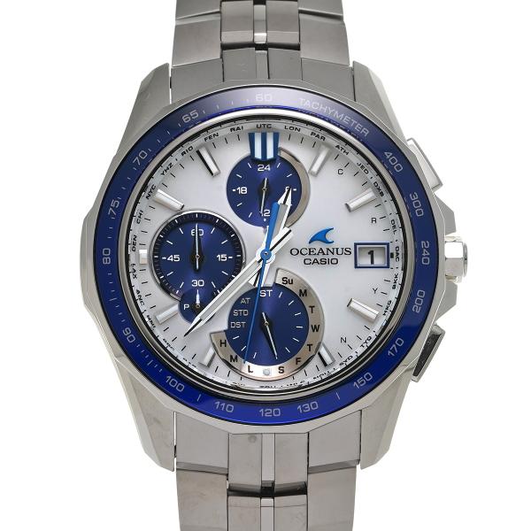 中古 カシオ CASIO オシアナス マンタ OCW-S7000D-7AJF ホワイト メンズ 腕時...