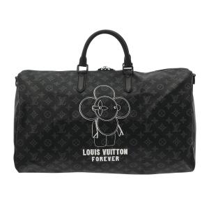 中古 ルイ ヴィトン LOUIS VUITTON モノグラムエクリプス キーポル バンドリエール 50 ヴィヴィエンヌ ブラック/グレー M43683 モノグラムキャンバス
