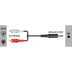 JVCケンウッド　オーディオコード ピンプラグ用  ピンプラグ×2-ステレオミニプラグ 　1.5m　...