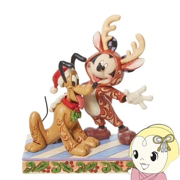 enesco エネスコ トナカイに扮したミッキーとプルート クリスマス フィギュア 6013059