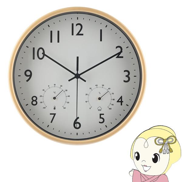 掛時計 掛け時計 おしゃれ 【メーカー直送】不二貿易 掛時計 温湿度計付 ミエル φ25 NA FU...