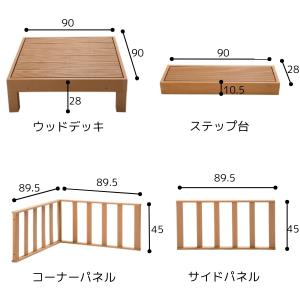 ウッドデッキ セット 本体×3+サイドパネル×...の詳細画像4