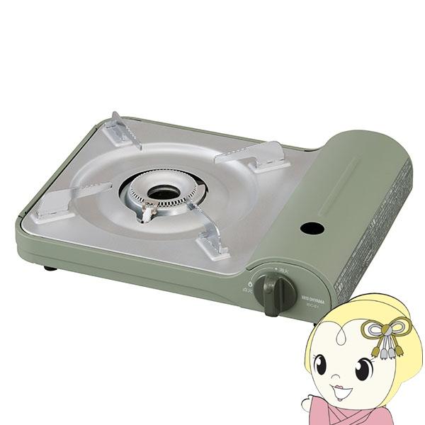 アイリスオーヤマ カセットコンロスリム IGC-E1-G オリーブグリーン