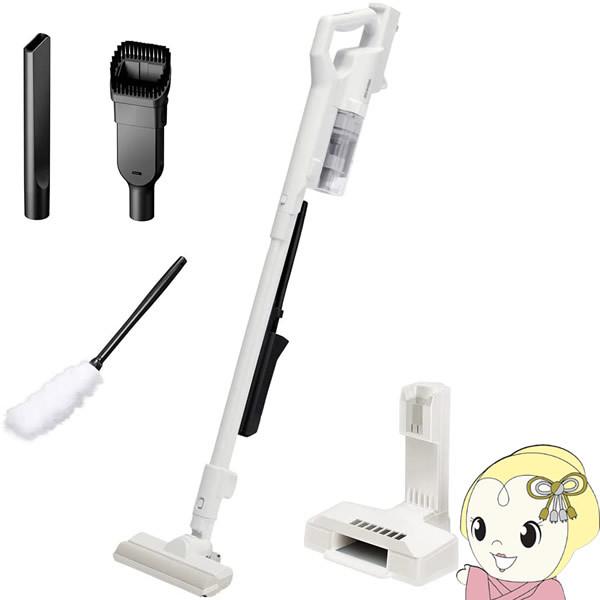 アイリスオーヤマ　充電式サイクロンスティッククリーナー モップスタンド付き ホワイト SCD-121...