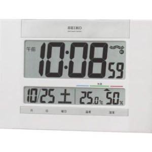 置き時計 掛置兼用時計 壁掛け時計 電波時計 デジタル カレンダー 温度計 湿度計　セイコー SEI...