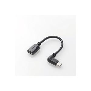 エレコム micro-USB L字変換ケーブル(左側接続タイプ) TB-MBFMBL01BK