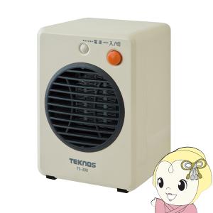 テクノス ミニセラミックファンヒーター 300W TS-301 ホワイト DCモーター搭載で静音設計 転倒OFFスイッチ｜gion