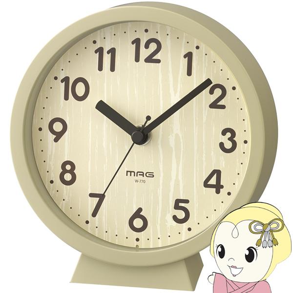 置き時計 アナログ ノア精密 MAG 非電波 連続秒針 コチコチしない 置き掛け兼用 スタンド付き ...