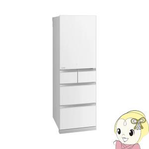 【標準設置費込】三菱電機 5ドア 455L 冷蔵庫 置けるスマート大容量 MR-B46G-W クリスタルピュアホワイト 右開き 幅60cm