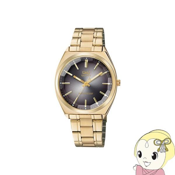QB78-002 シチズン 腕時計 Q＆Q カットガラス クラシック メンズ ブラック/ゴールド