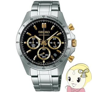 SEIKO SELECTION 腕時計 メンズ seiko クオーツ クロノグラフ ブラック