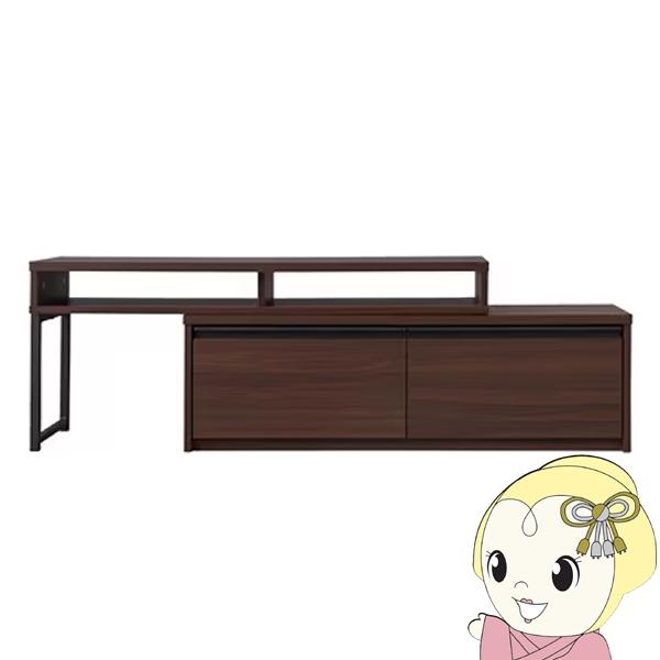 アイリスオーヤマ 伸縮テレビ台 STS-100U-WN ウォールナット テレビ台 ローボード 収納 ...