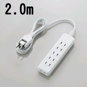 ELECOM(エレコム) ほこりシャッター付き電源タップ T-ST02-22620WH 6個口 2....